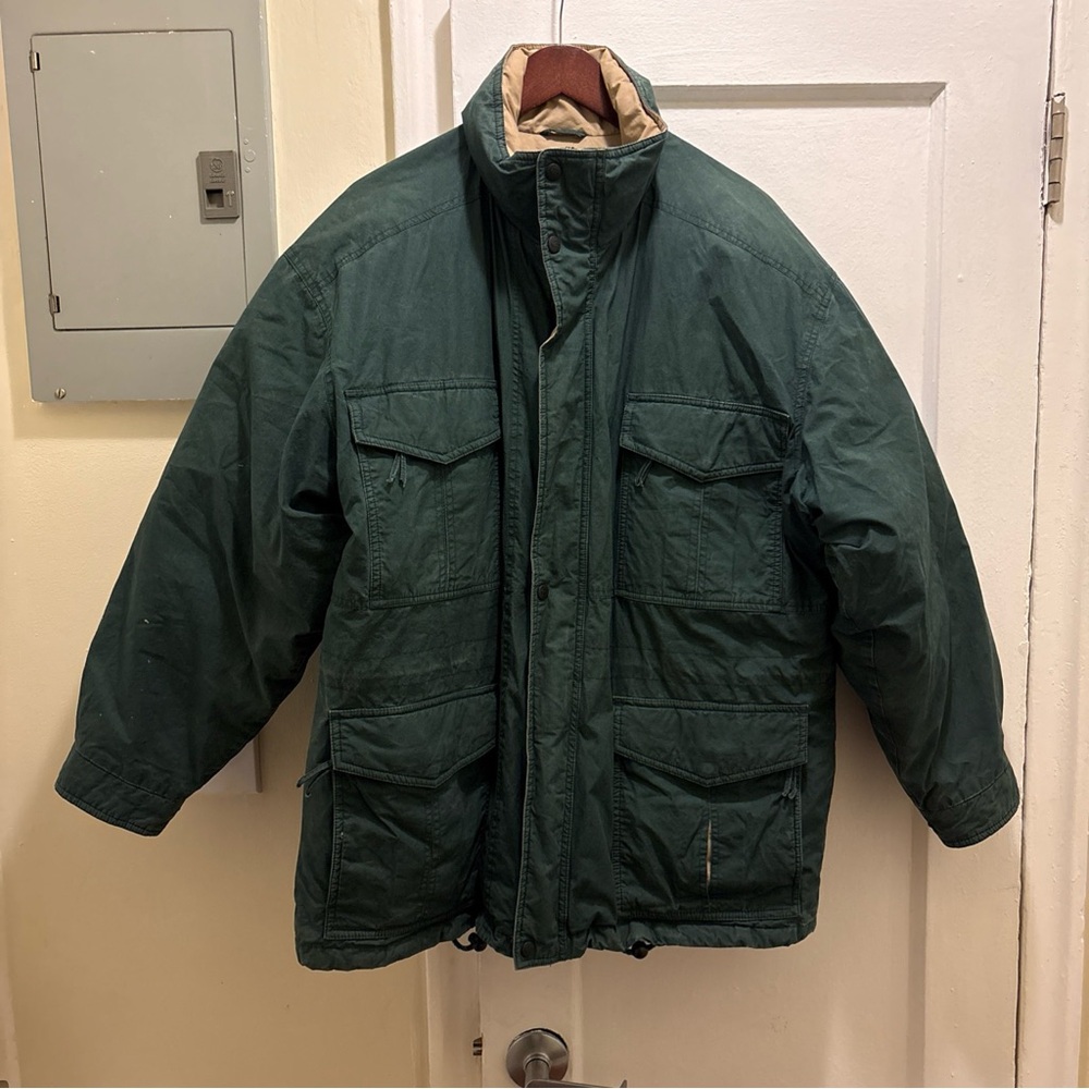Men's vintage Gant distressed faded Green zip up Jacket size Large